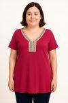 0074 viscose plus size bluza me man;iki