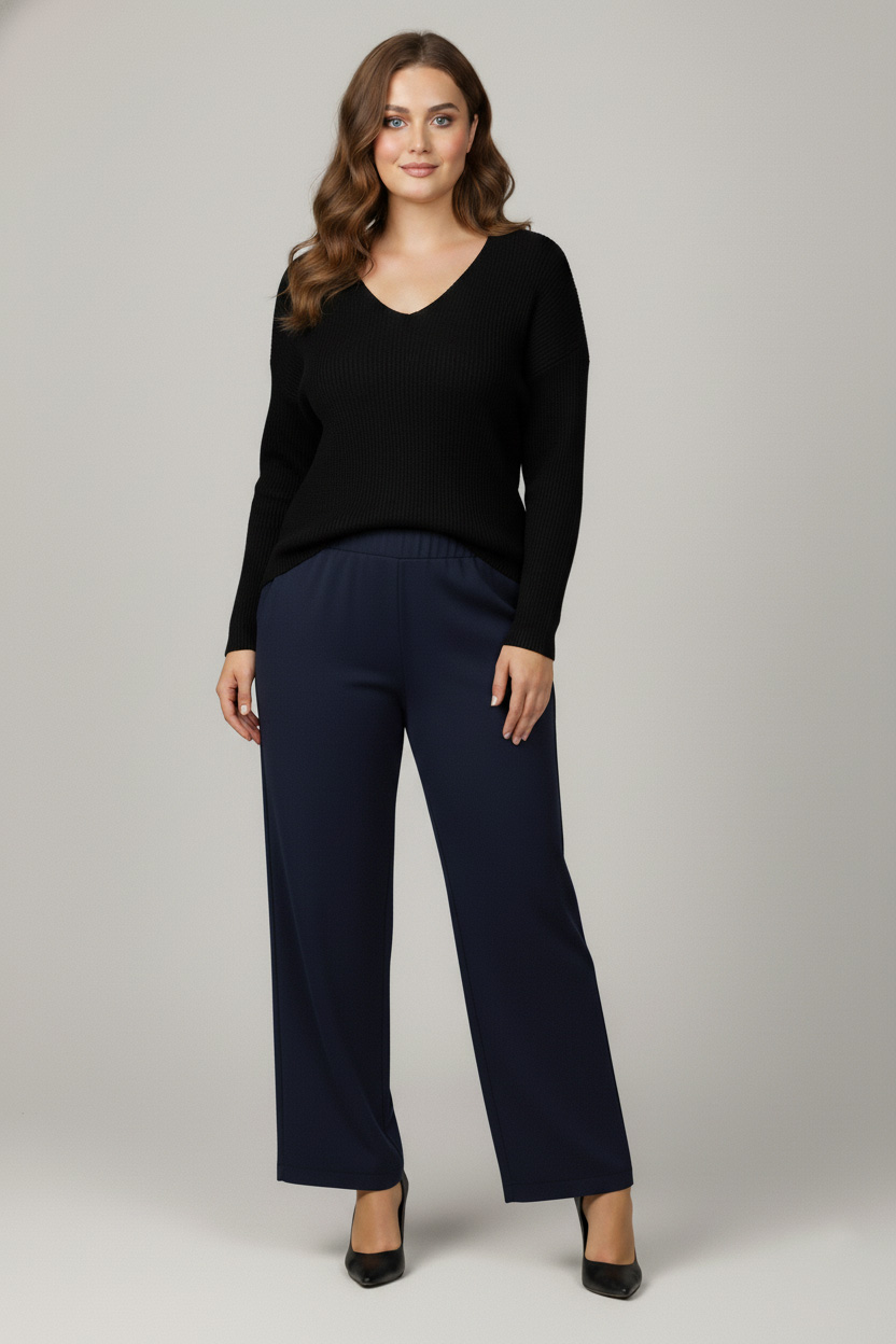 Γυναικεία Παντελόνα πολύ ελαστική Μπλε Plus Size