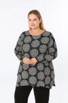 Γυναικεία Μπλούζα Xνουδωτό βισκοζ Over Size Στρογγυλά Μοτίβο Curve-Plus Size