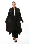 Γυναικεία Ζακέτα βισκοζ Μαύρη Με Μαύρες Παγέτες Over Size  Curve-Plus Size