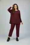 Γυναικείο Σετ φόρμα σε Βυσσινί Χρώμα Plus Size