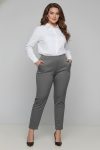 Γυναικείο Παντελόνι σε Υφή Βουτυρένιο Γκρι Με Λάστιχο Πίσω Plus size