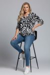 Γυναικεία Μπλούζα Τουνίκ "Tequila" – Abstract Print Zevra & Off-White-Plus Size