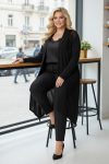 Γυναικεία Ζακέτα βισκοζ Μαύρη Με Διάφανο Print Μοτίβο Over Size Curve-Plus Size