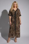 Γυναικείο εντυπωσιακό maxi Leopard animal print -φόρεμα Curve-Plus Size