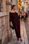 Γυναικείο Floral Elegance: Bardot Set με Μοτίβο Τριαντάφυλλα