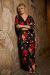 Floral Plus-Size Σετ με Λεπτομέρειες Δαντέλας – Black & Red Rose