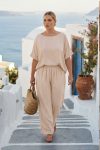Γυναικείο Αέρινο Soft Beige Σετ από Μείγμα Λινού-Ρεγιόν