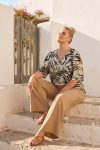 Γυναικεία Μπλούζα Floral Μπλούζα με Τροπικό Print & Λαιμόκοψη V