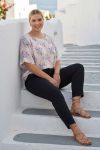 Oversized Floral Μπλούζα Βισκόζη με Λιλά & Ροζ Αγριολούλουδα – Ανάλαφρο Καλοκαιρινό 