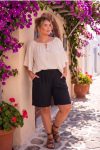Γυναικεία Μπλούζα Εκρού linen – rayon Blouse off shoulder