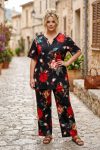 1158-3-gynaikeio set kalokairino plus size me triantafylla