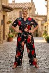 1158-3-gynaikeio set kalokairino plus size me triantafylla