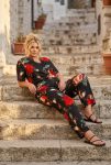 1158-3-gynaikeio set kalokairino plus size me triantafylla