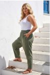 Boho Chic Παντελόνι Πράσινο με Τσέπες και Διακοσμητικά Κουμπιά Tequila
