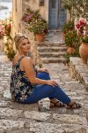 Γυναικείο Μπλούζα Floral με Τιράντες – Καλοκαιρινή Plus Size