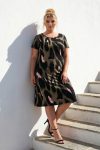 Midi Καλοκαιρινό Midi Φόρεμα Viscose Animal Print Χακί