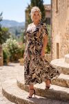 Maxi Wrap Dress «Tropical Earth» – Κρουαζέ Φόρεμα με All-over Print