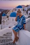 Γυναικείο Σετ μπλούζα & παντελόνι κοντό με abstract κυματιστό print siel